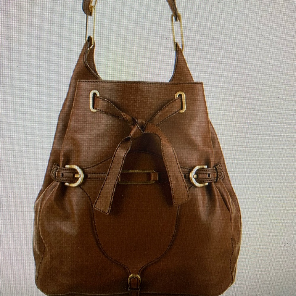 EUC Jimmy Choo Rich Brown Leather Tote w/ Buckles